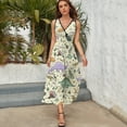 thumbnail image 3 of Dinosaurs in Yellow Dress Summer Street Style Bohemia Long Dresses Female Sleeveless Printed Maxi Dress, 3 of 9
