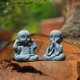 thumbnail image 5 of SZTXJ 4 small rock monk statues, 3D miniature statue decorations, indoor and outdoor cute character statue gardening props, 5 of 5