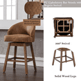 thumbnail image 3 of 360 Degree Swivel Bar Stools, Counter Height Barstools, Modern Upholstered Bar Stools with Nailhead Trim Bar Chairs, 27 Inch Kitchen Island Bar Chair, Solid Wood Legs(Coffee Polyester,Set of 4), 3 of 9