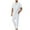 White, variant on Aueoeo Mens 2 Piece Outfits Casual Short Sleeve Button -Down Plain Shirts and Pants Matching Sets Sweatsuit Daily Work Sets