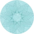 thumbnail image 1 of Ahgly Company Machine Washable Indoor Round Transitional Blue Diamond Blue Area Rugs, 6' Round, 1 of 7