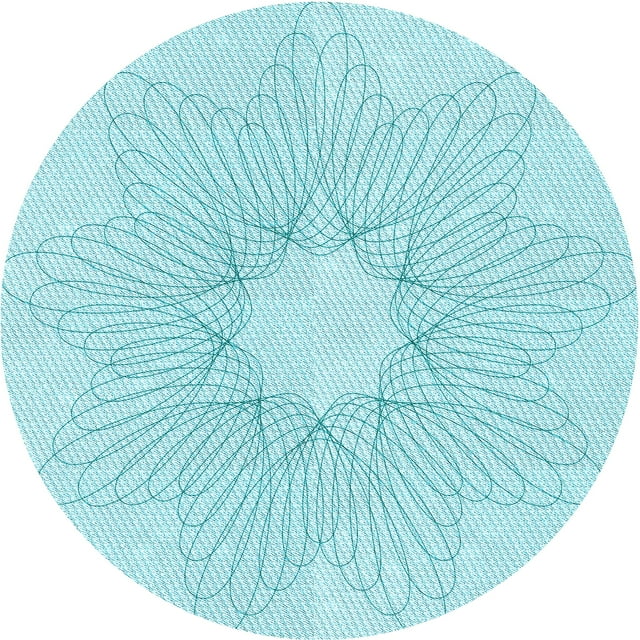 Ahgly Company Machine Washable Indoor Round Transitional Blue Diamond Blue Area Rugs, 7' Round