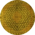 thumbnail image 1 of Ahgly Company Machine Washable Indoor Round Persian Yellow Traditional Area Rugs, 4' Round, 1 of 4