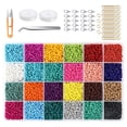 thumbnail image 2 of Glass Seed Beads, Assorted 24 Colors Small Beads for Art and Craft, Jewelry 16000pcs 2mm, 2 of 10