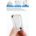 thumbnail image 3 of Key Fob Cover Compatible with Toyota Fortuner Tundra Camry RAV4 Highlander Corolla 2018-2024 3 Button Keychain Case Holder Protector,Leather Keychain-white, 3 of 9