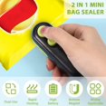 thumbnail image 4 of Mini Bag Sealer Chip Bag Sealer with Cutter and Magnet Handheld Heat Sealer Portable Mini Sealing Machine USB Rechargeable Bag Heat Sealer for Plastic Bags Snack Food Storage（Black green）, 4 of 11