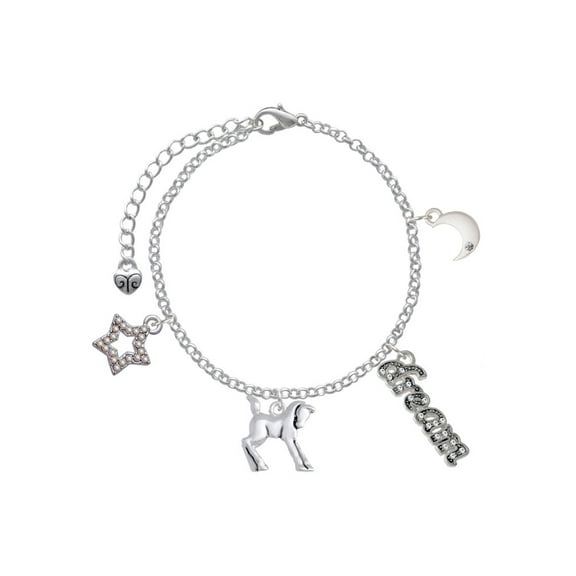 Delight Jewelry Silvertone Equestrian Horse Silvertone Dream Big Charm Bracelet, 7.5 2" Extender