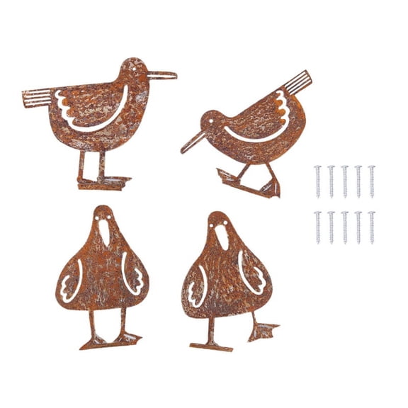 Rusty Metal Seagull Garden Fence Decor Bird Country Yard Art Signs Gardening Decoration Stakes