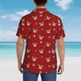 thumbnail image 3 of Lsque Christmas Deer B pattern Hawaiian Shirt for Men, Unisex Summer Beach Casual Short Sleeve Button Down Shirts-XX-Large, 3 of 9