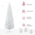 thumbnail image 3 of 6ft White Artificial Christmas Tree | Slim Pencil Style Holiday Decor | Indoor Living Room & Entryway Tree with Stable Plastic Base, 3 of 7
