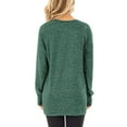 thumbnail image 5 of SWQZVT Womens Long Sleeve Tops Crew Neck Tunic Tops Tshirt Color Block Casual Fall Blouses for Legging Shirts for Women Pullover Sweatshirts Green Clothing Twist Knot Size S, 5 of 6
