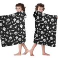 thumbnail image 4 of Black Halloween Ghost Pumpkin Pattern Hooded Bath Towel，50"x30" for Ages 3 To 12 Kids, Quick Dry Lightweight Soft Microfiber Hood Beach Towel Cover Up for Kids, 4 of 7