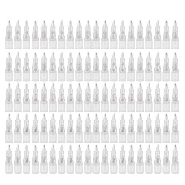 100 Uds. Cartucho de aguja de Microblading para cejas, labios, delineador de ojos, juego de agujas para tatuaje, accesorio