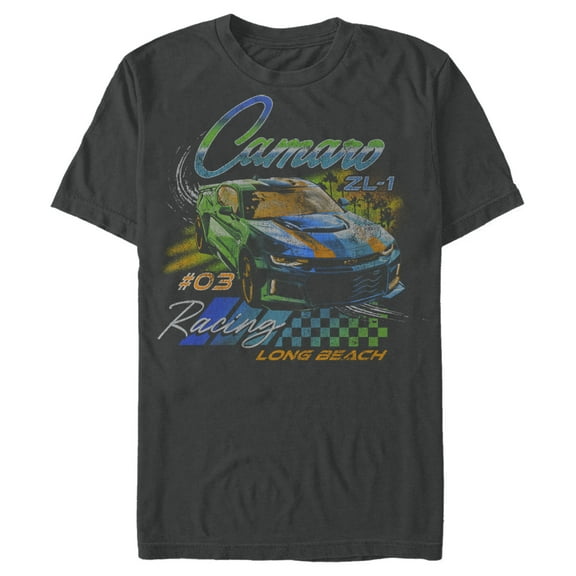 Men's General Motors Camaro ZL-1 Long Beach Racing  Graphic Tee Charcoal Medium