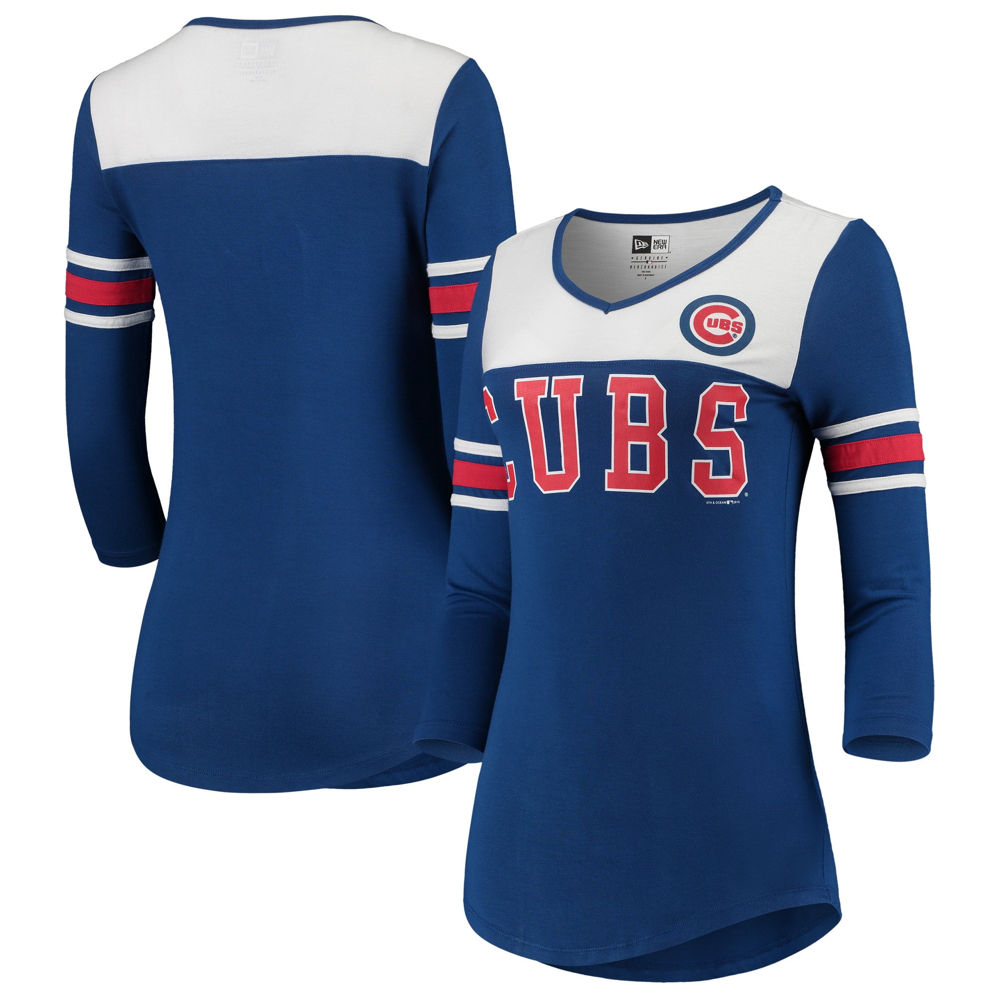 Chicago Cubs New Era Women's 3/4-Sleeve Raglan V-Neck T-Shirt - Royal - Walmart.com - Walmart.com