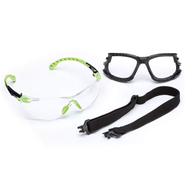 Gafas de seguridad 3M Solus serie 1000, lentes transparentes, verde/negro