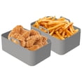 thumbnail image 3 of Relax love Air Fryer Liner 2Pcs Rectangle with Handle Reusable Heat Resistant Baking Pan Air Fryer Accessories Liners for Air Fryer Oven Microwave,Gray, 3 of 11