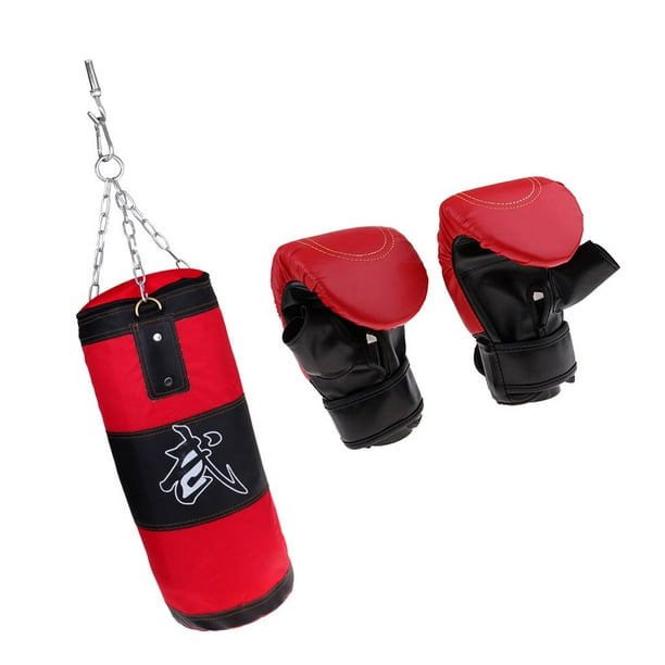 Bolsa de arena de boxeo con guantes de boxeo transpirables