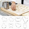 thumbnail image 6 of CoreLiving Easter Cookie Cutter Set Stainless Steel Metal Baking Molds with Chick Carrot Egg Bunny Rabbit Shapes for Spring Holiday Dessert Decorating Kit, 6 of 7