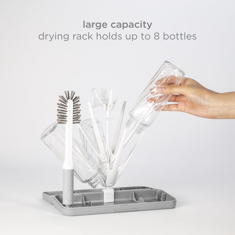Ubbi On-The-Go Drying Rack and Brush Set, Gray photo 5
