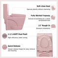 thumbnail image 2 of 1.1/1.60 GPF Dual-Flush One Piece Toilet, Water-Saving Elongated Comfort Height Floor Mounted, Soft Close Seat,Rose, 2 of 7