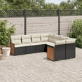 thumbnail image 1 of vidaXL 8 Piece Garden Sofa Set with Cushions Black Poly Rattan, 1 of 5