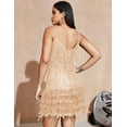 thumbnail image 4 of Women's Sequin Cocktail Dresses 1920s Flapper Dress Gatsby Fringe Mini Dresses Feather Prom Party Dress, 4 of 6