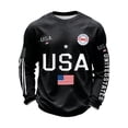 thumbnail image 2 of Iaqnaocc Men's Usa Patriotic Sweatshirt Waffle Long Sleeve Shirts for Men 250th Anniversary Usa Flag American 1776-2026 Sweatshirt Hooded Black XL, 2 of 3