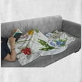thumbnail image 6 of Pansy Soft Flannel Fleece Blanket, Marigold Lily Iris Cypress Vine Nemophila Types of Exotic Flowers Written Names, Cozy Plush for Indoor and Outdoor Use, 60" x 80", White Multicolor, by Ambesonne, 6 of 6