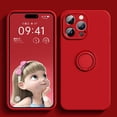 thumbnail image 3 of Luxury Liquid Silicone Magnetic Cases For iPhone 15 14 13 12 11 Pro Max XS XR 8 7 Plus SE 2020 14Pro Soft Cover With Ring Holder, 3 of 5