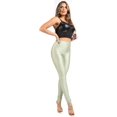 thumbnail image 3 of Ofenti Shiny Leggings for Women High-Waist Neon Tights Silver L, 3 of 8