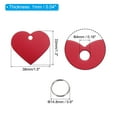 thumbnail image 2 of Uxcell Aluminum Blank Tags 1.3 x 1.5 Inch, Heart Shape Metal Stamping Blanks Pet ID Label with Key Rings, Red 12Pcs, 2 of 4
