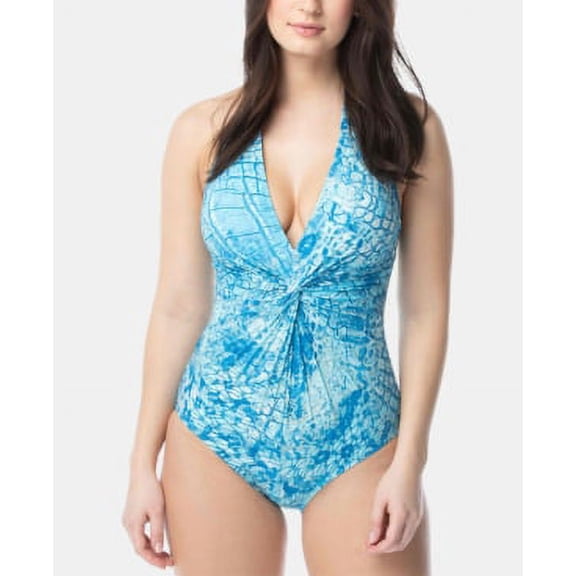 Coco Reef CERULEAN PYTHON Contours Jewel One-Piece Swimsuit, US 40D, UK 40D