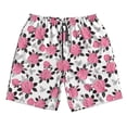 thumbnail image 3 of Uemuo Rose Flowers Pattern Men's Swim Trunks Hawaiian Beach Bathing Suit Swimsuits Beach Quick-Dry Shorts with Pockets-Small, 3 of 9