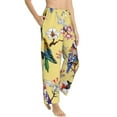 thumbnail image 2 of Xecao Beautiful Bright Birds And Flowers Women's Straight Lounge Pajama Pants: The Epitome of Relaxed Sleepwear, 2 of 9