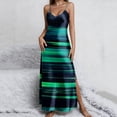 thumbnail image 2 of UPPADA Spaghetti Strap Maxi Dress Womens Satin Long Nightgown Summer Floral Print Boho Dress V Neck Elegant Nightdress Side Slit Dress,S, 2 of 8