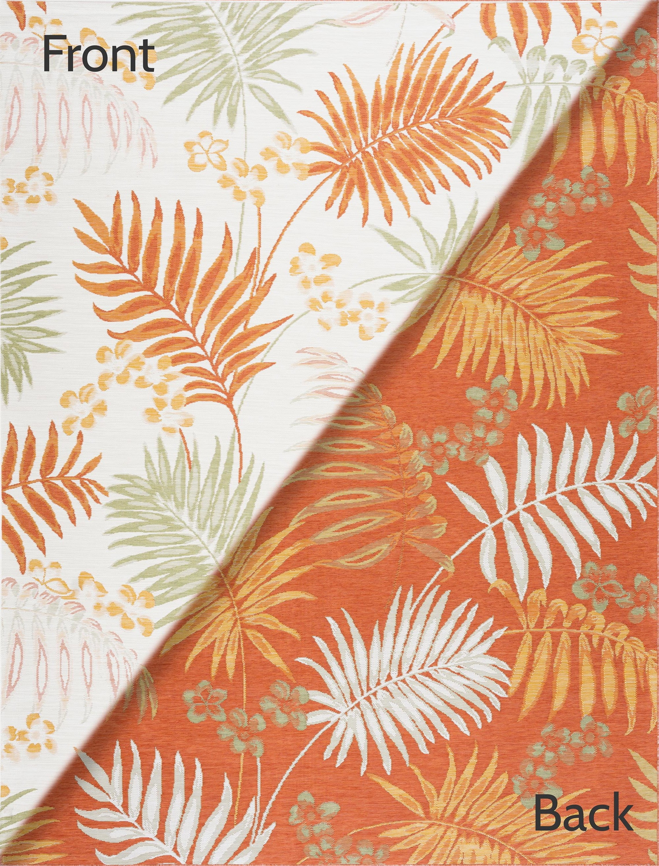 Bliss Rugs Floral Indoor Outdoor Rug Reversible Runner Rug for Patio, Hallway, Entryway, Deck, Orange ,2' x 8'