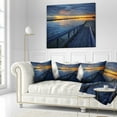thumbnail image 3 of Designart Azure Waters Behind Pier - Seascape Throw Pillow - 18x18, 3 of 5