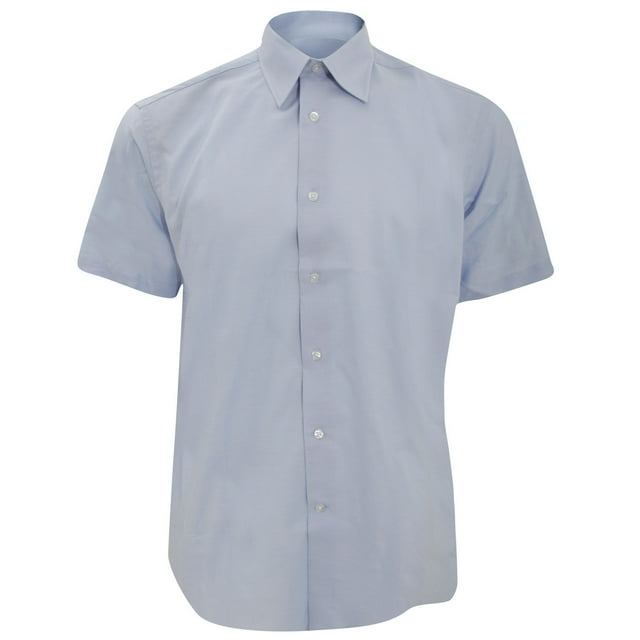 Russell Chemise Oxford Ajustée à Manches Courtes Facile d'Entretien pour Hommes de la Collection