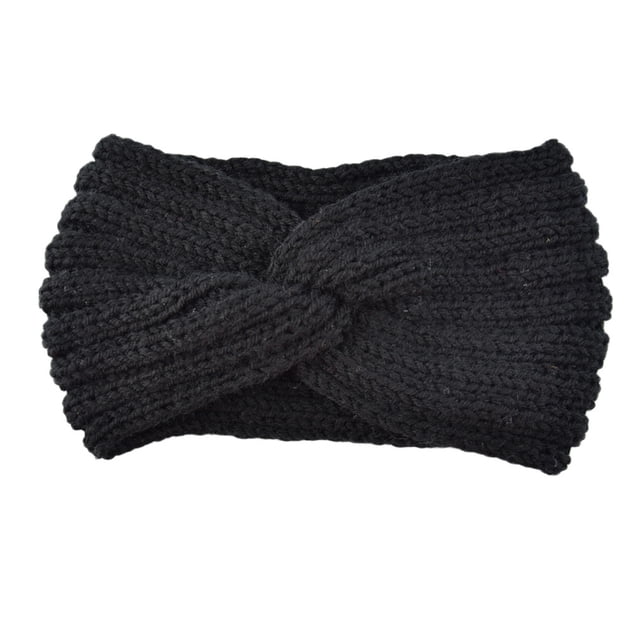 Qarigey Diadema de ganchillo, banda para el sudor transpirable deportiva, orejeras suaves elásticas, accesorios para el cabello, diadema Accesorio para el cabello Negro