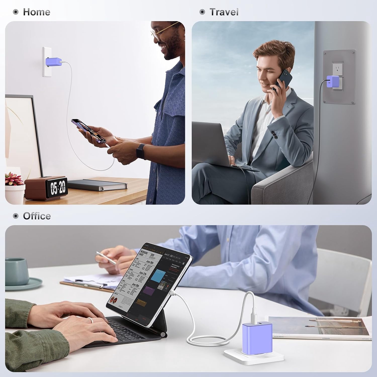 Unbranded 40W Dual USB C Charger Block,2-Port Fast USB-C Power Adapter Wall Charger Plug Type C Charging Block for Laptop Computer & Tablets/Phones iPhone 15/14/13/12/11/X, iPad,Samsung,Google 2 Pack