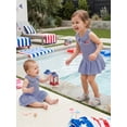 thumbnail image 4 of BemeyourBBs Kids Toddler Baby Girl 4th of July Dress Outfit Patriot Independent Day Clothes Baby Girl Fourth ofJuly Outfit Sleeveless Doll Collar USA America Flag Embroidery Striped Summer Dress, 4 of 9