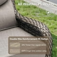 thumbnail image 6 of Patiobula Outdoor Patio High Back Swivel Glider Chair Set of 2,All-Weather Rattan Swivel Rocking Lounge Chair with 6-Inch Thick Removable Cushions for Patio Porch Pool,Gray/Beige, 6 of 9