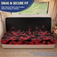 thumbnail image 2 of FUIALDOLG Red Bat Camo Pattern Elastic Bottom Straps Washable RV Dinette Cushion Covers Compatible with Camper Travel Trailer, 2 Piece RV Couch Covers, 2 of 7
