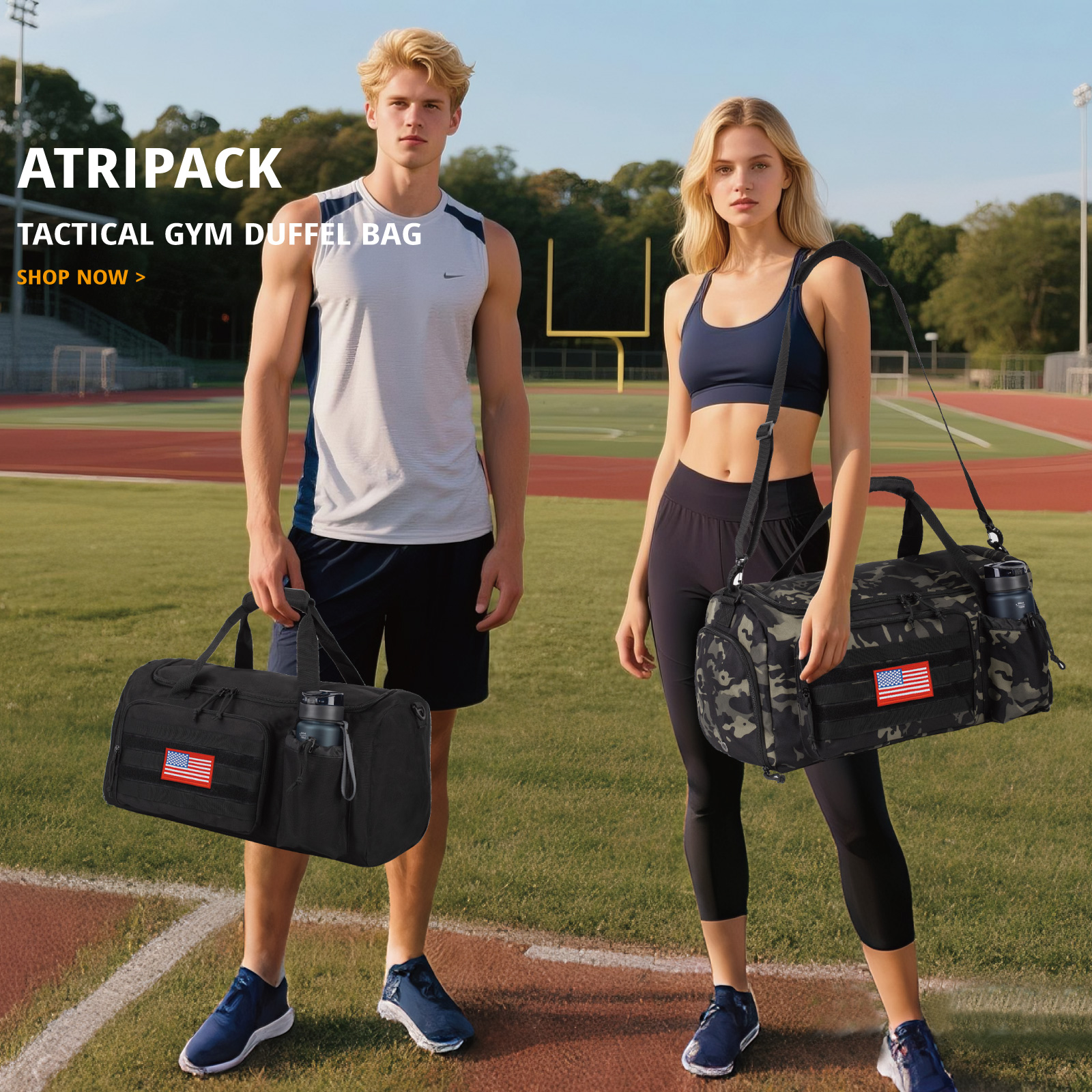 TRIPGEAR Large 40L 2-in-1 Convertible Sports Bag, Multi-functional Travel Duffle with Shoe Compartment for Daily Use