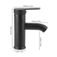thumbnail image 3 of Stainless Steel Bathroom Sink Faucet Hot and Cold Water Mixer Tap Black Low, 3 of 4