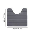 thumbnail image 3 of Memory Foam Toilet Bath Mat U-Shaped, Commode Contour Rug, Soft and Comfortable, Super Water Absorption, Non-Slip, Thick, Machine Wash and Easier to Dry for Bathroom, 16x20in -Dark Gray, 3 of 7