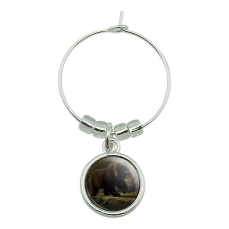 

Black Bear Cub in the Morning Wine Glass Charm Drink Marker