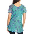 thumbnail image 2 of Sakkas Allegra Women's Short Sleeve Loose Fit Casual Tie Dye Blouse Tunic Shirt - 19205-Green - One Size, 2 of 5