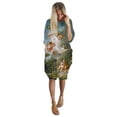 thumbnail image 3 of CLOOCL Retro Dress Angel Oil Painting 3D Printed Loose Casual Straight Dress Long Sleeve Pocket Dress, 3 of 4